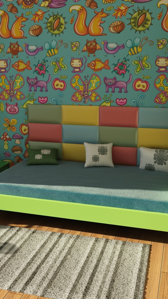 Peel and stick wallpaper for kids, animal themed wallpaper for toddlers