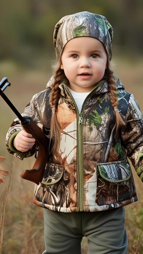 which baby girl hunting clothes are perfect for her first adventure?